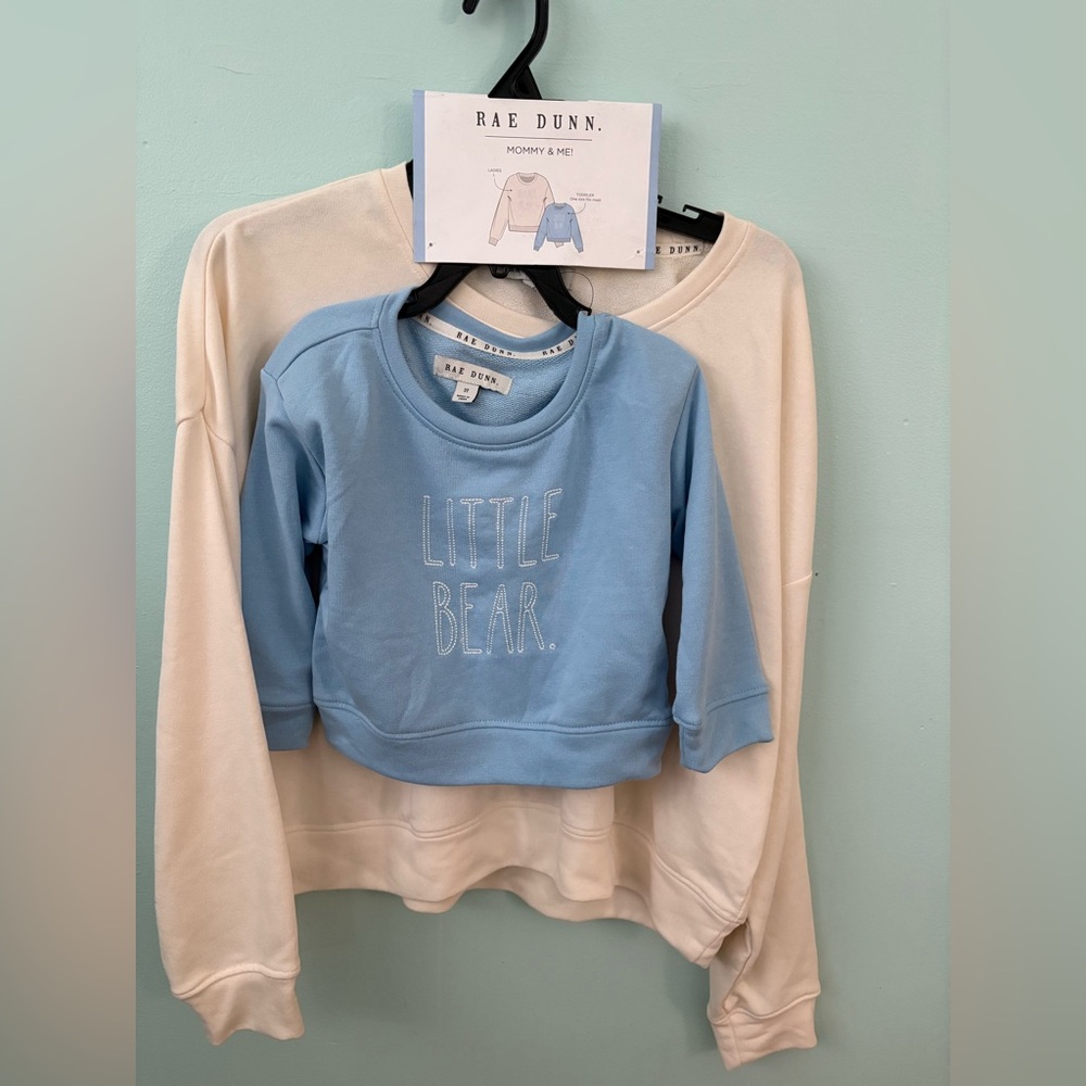 Rae Dunn Matching Outfit Set Mommy & Me Mama Bear L Little Bear 3T Gift NWT